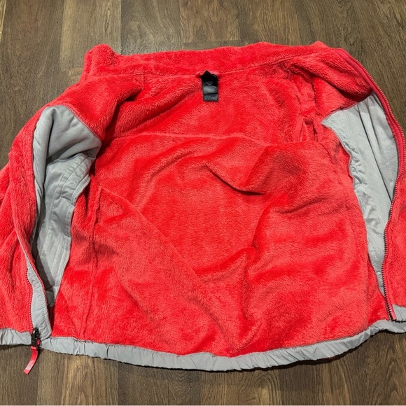 The North Face Osito Pink Gray Soft Fleece Jacket Coat Full Zip Girls XL 18 - Picture 5 of 9